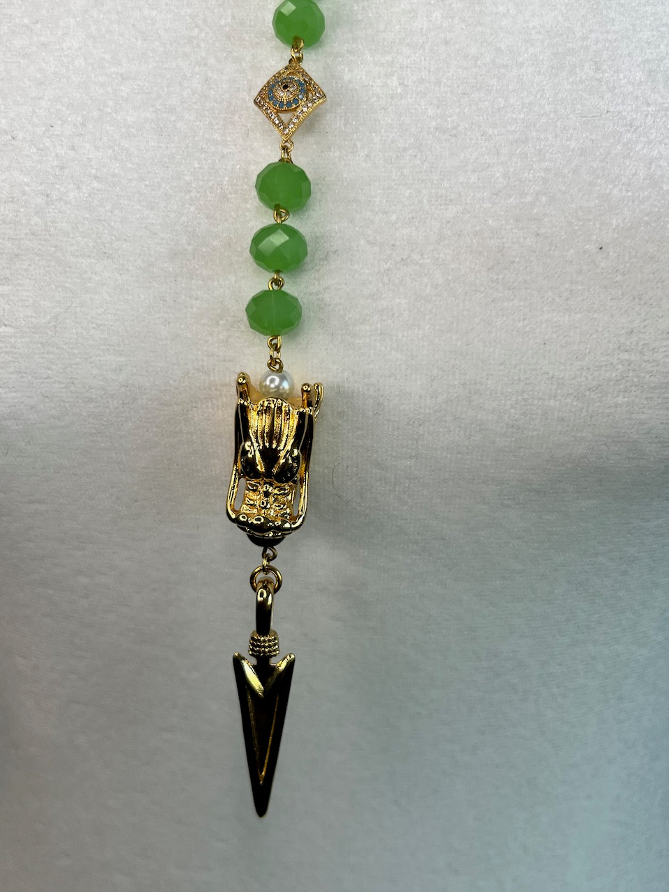 Gold Mosaic Spike Dragon Rosary