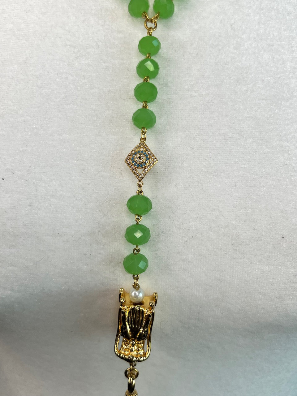 Gold Mosaic Spike Dragon Rosary