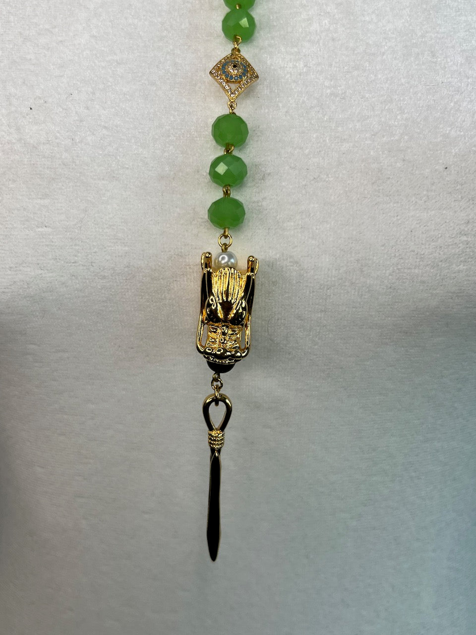 Gold Mosaic Spike Dragon Rosary