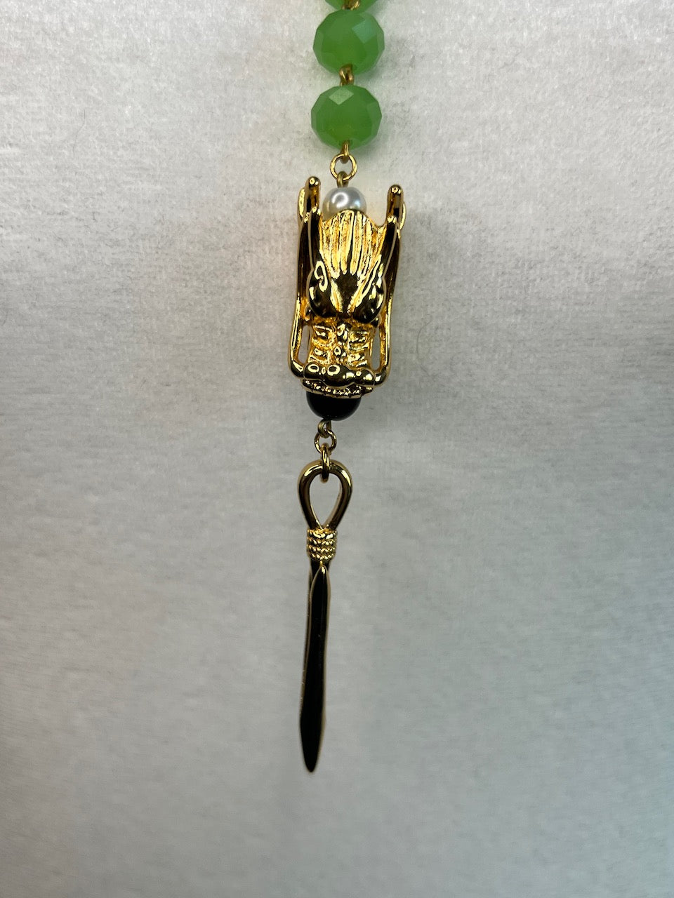 Gold Mosaic Spike Dragon Rosary