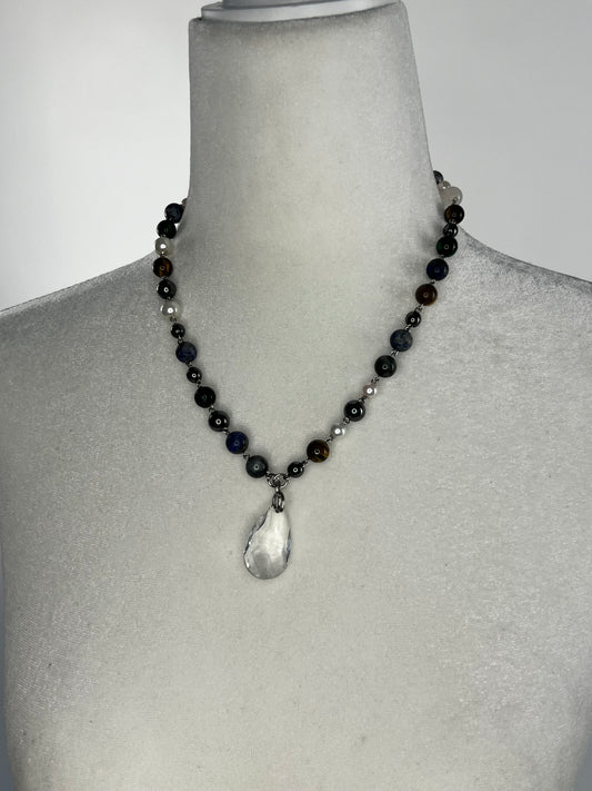 Mixed Bead Teardrop Choker