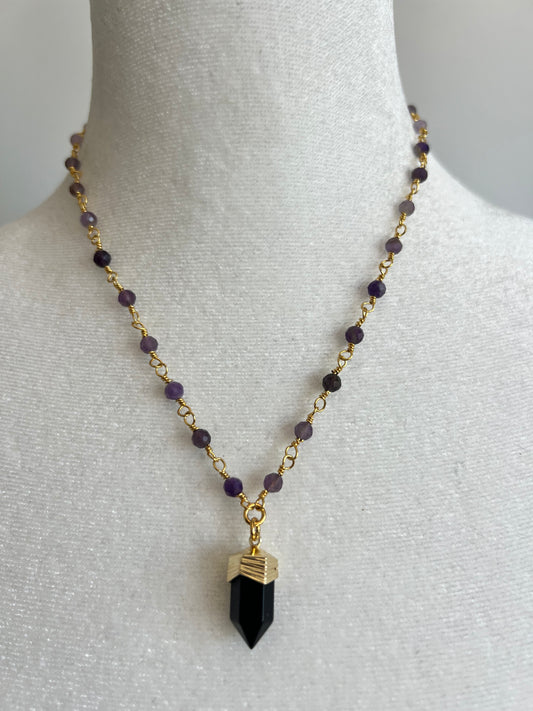 Obsidian-Amethyst Choker