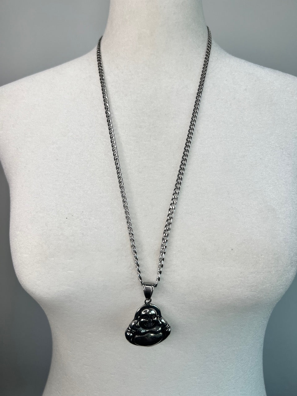 Silver Sliding Buddha Necklace