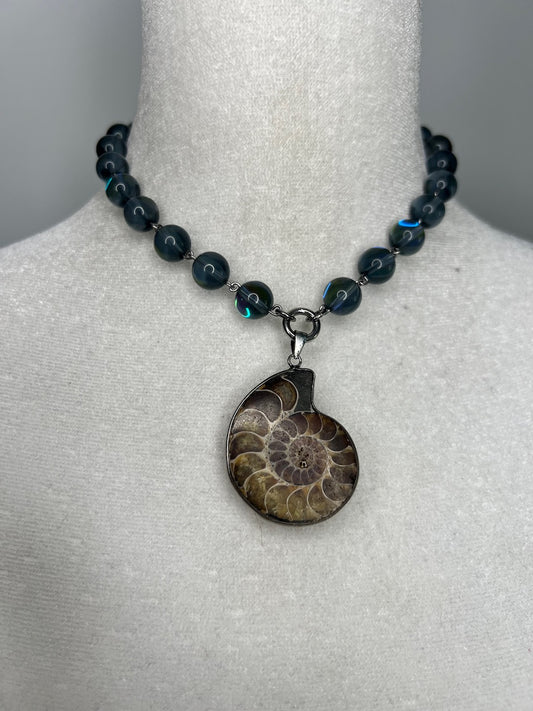 Blue Opal Ammonite