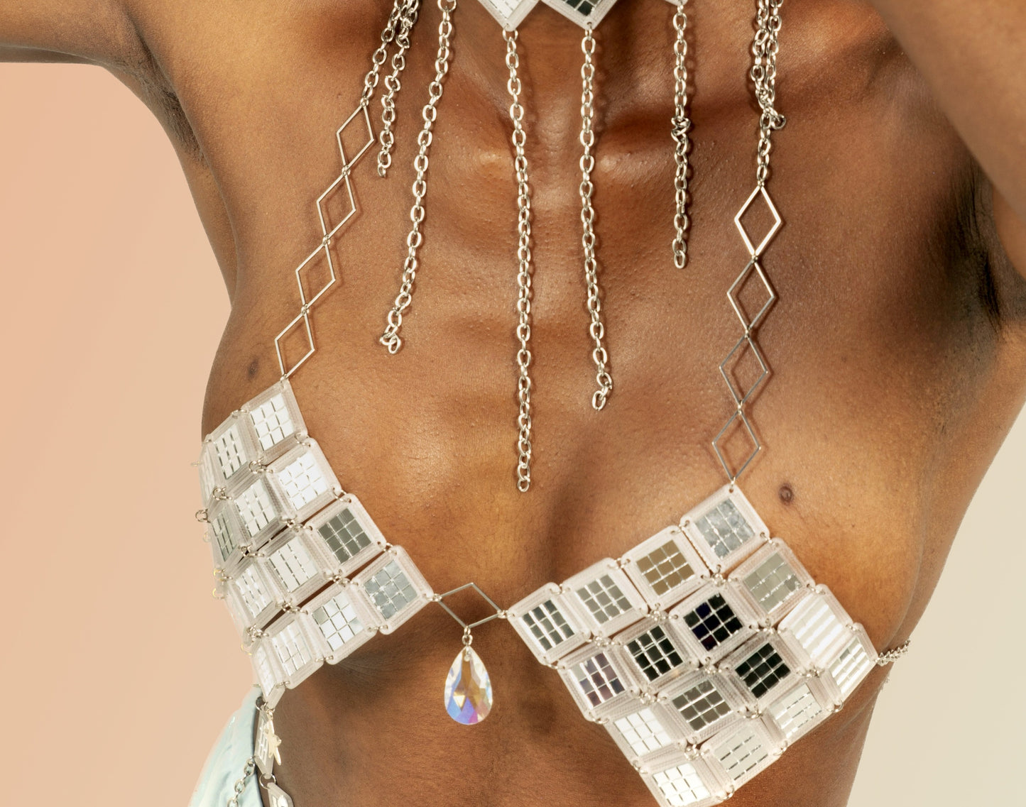 Clear/Translucent Disco Tile Bralette